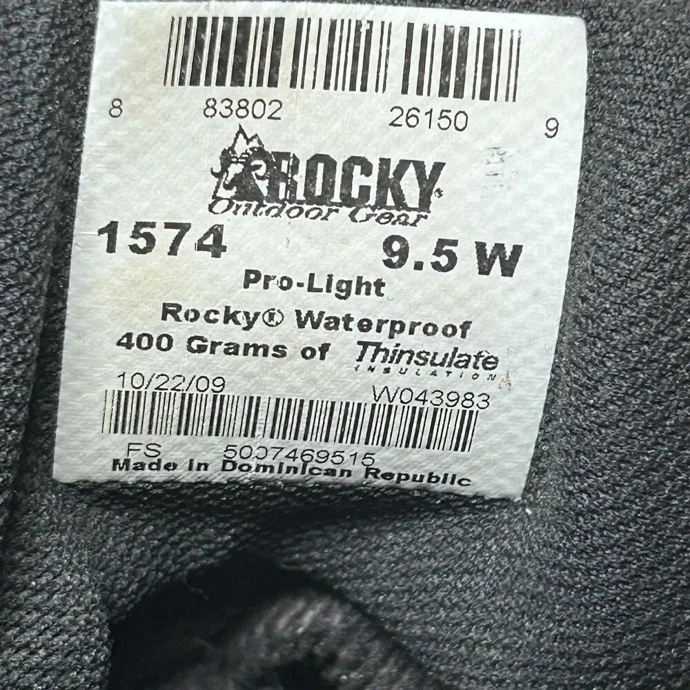 Rocky Size 9.5 W 400 Pro-Light Hunter Mens Lace Up Boots Thinsulate Waterproof